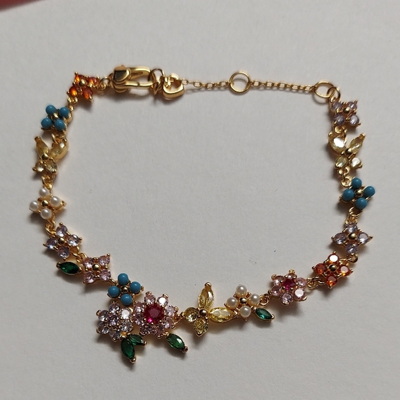 KATE SPADE • New Bloom Flower Butterfly Bracelet NWT - Picture 2 of 6
